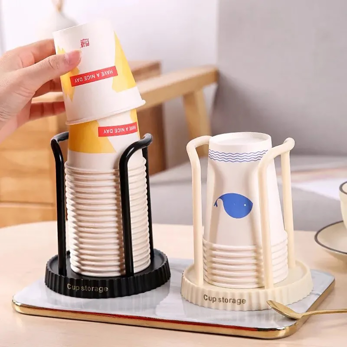 Coffee Tea Paper Cups - Porte-gobelets en papier minimaliste, support de