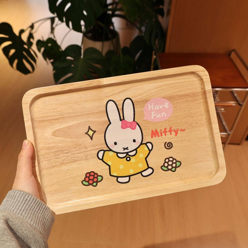 Coffee Tea Uses - Assiette en bois mignonne Miffy Rabbit